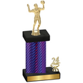 Accented Single Purple Carbon Fiber Year Volleyball Trophy