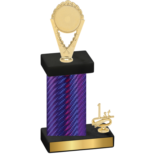 Accented Single Purple Carbon Fiber First Place Insert Trophy