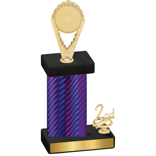 Accented Single Purple Carbon Fiber Second Place Insert Trophy