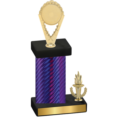 Accented Single Purple Carbon Fiber Victory Insert Trophy