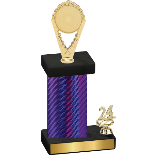 Accented Single Purple Carbon Fiber Year Insert Trophy