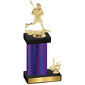 Accented Single Purple Carbon Fiber First Place Lacrosse Trophy