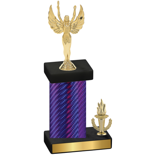 Accented Single Purple Carbon Fiber Victory Victory Trophy