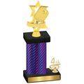 Accented Single Purple Carbon Fiber Fourth Place Pickleball Trophy