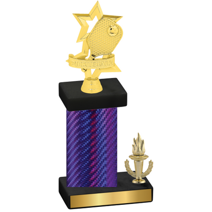 Accented Single Purple Carbon Fiber Victory Pickleball Trophy