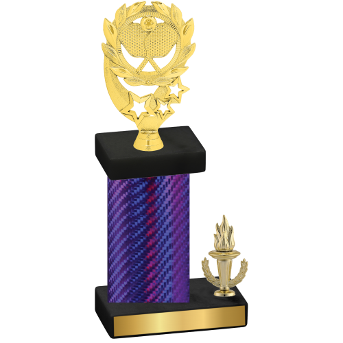 Accented Single Purple Carbon Fiber Victory Pickleball Trophy