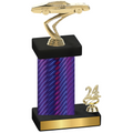 Accented Single Purple Carbon Fiber Year Cars Trophy