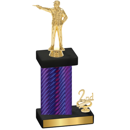 Accented Single Purple Carbon Fiber Second Place Shooter Trophy