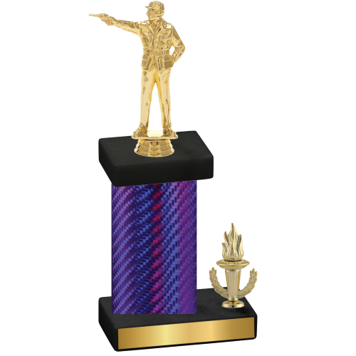 Accented Single Purple Carbon Fiber Victory Shooter Trophy