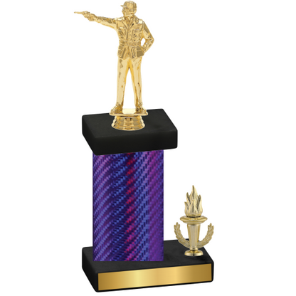 Accented Single Purple Carbon Fiber Victory Shooter Trophy