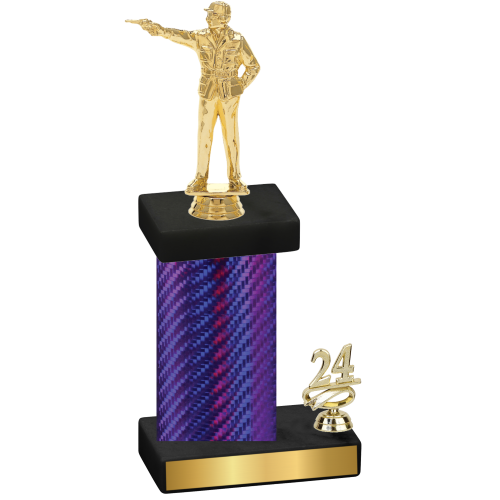 Accented Single Purple Carbon Fiber Year Shooter Trophy