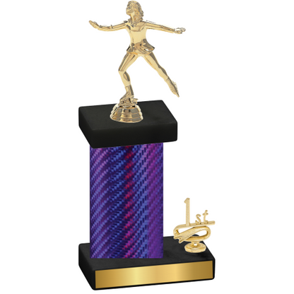 Accented Single Purple Carbon Fiber First Place Skater Trophy