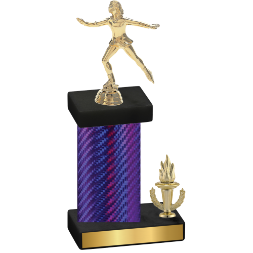 Accented Single Purple Carbon Fiber Victory Skater Trophy