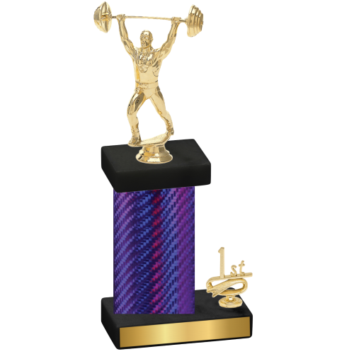 Accented Single Purple Carbon Fiber First Place Weights Trophy