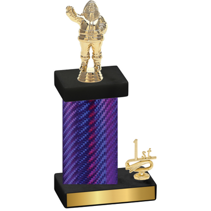 Accented Single Purple Carbon Fiber First Place Holiday Trophy