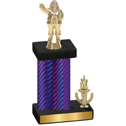 Accented Single Purple Carbon Fiber Victory Holiday Trophy