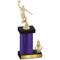 Accented Single Purple Carbon Fiber Victory Basketball Trophy