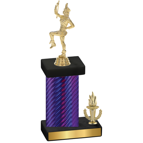 Accented Single Purple Carbon Fiber Victory Majorette Trophy