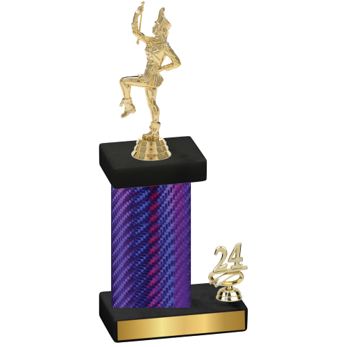 Accented Single Purple Carbon Fiber Year Majorette Trophy