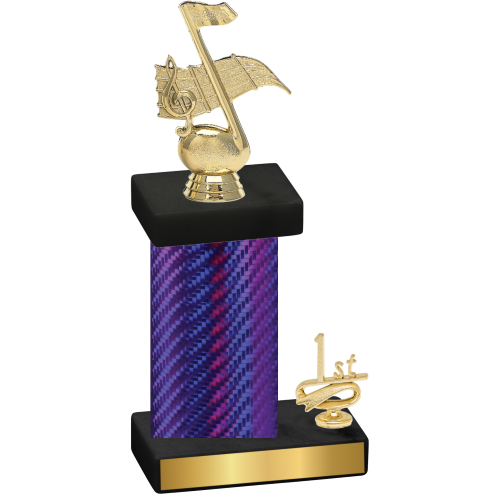 Accented Single Purple Carbon Fiber First Place Music Trophy