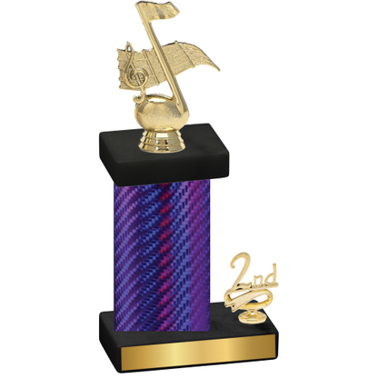 Accented Single Purple Carbon Fiber Second Place Music Trophy