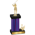 Accented Single Purple Carbon Fiber Second Place Golf Trophy