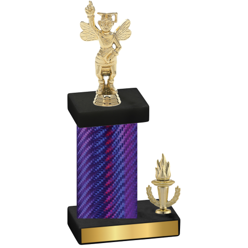 Accented Single Purple Carbon Fiber Victory Academics Trophy