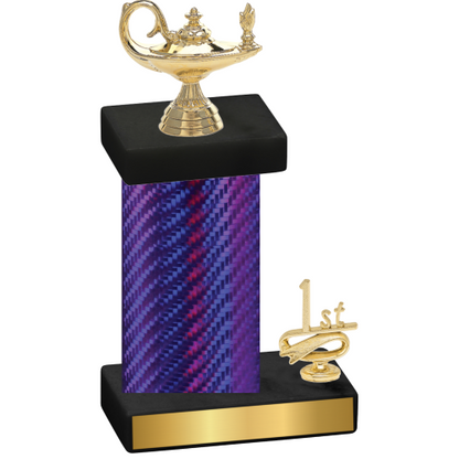 Accented Single Purple Carbon Fiber First Place Academics Trophy