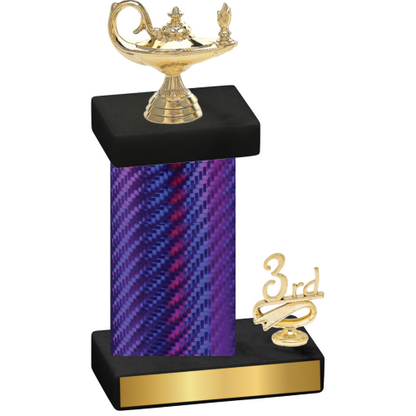 Accented Single Purple Carbon Fiber Third Place Academics Trophy