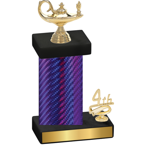 Accented Single Purple Carbon Fiber Fourth Place Academics Trophy