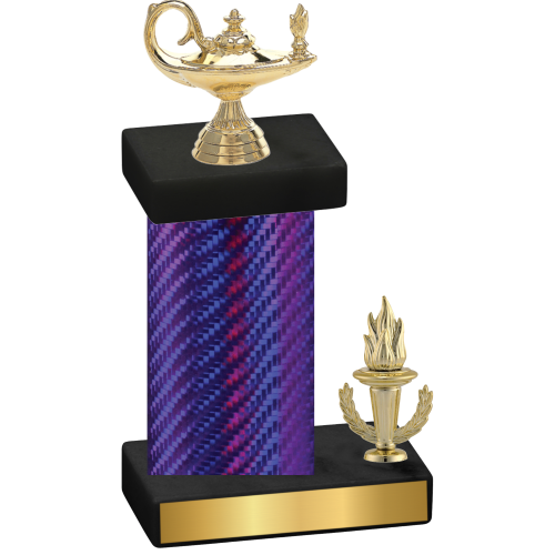 Accented Single Purple Carbon Fiber Victory Academics Trophy