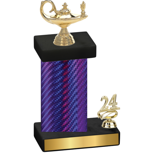 Accented Single Purple Carbon Fiber Year Academics Trophy