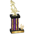 Accented Single Purple Glacier Fourth Place Football Trophy