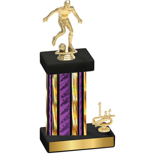 Accented Single Purple Glacier First Place Soccer Trophy