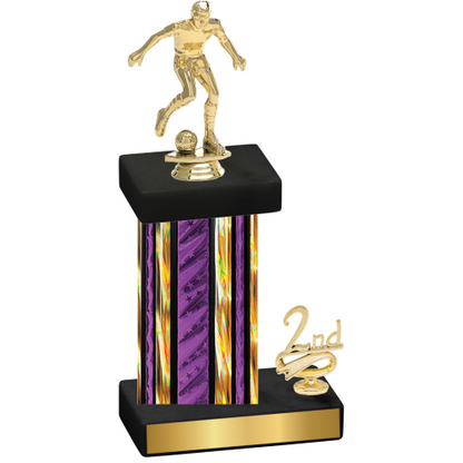 Accented Single Purple Glacier Second Place Soccer Trophy