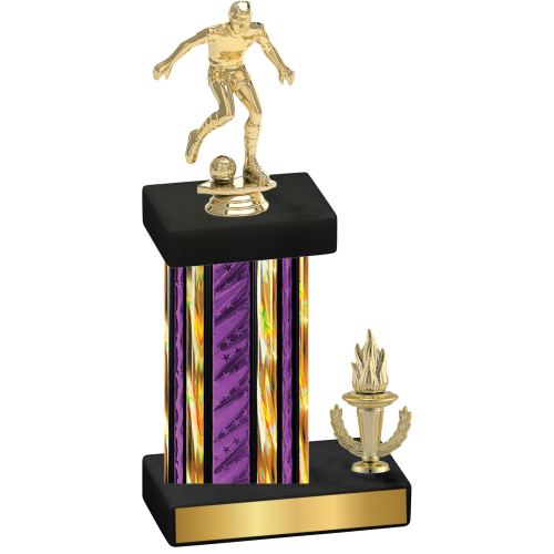 Accented Single Purple Glacier Victory Soccer Trophy