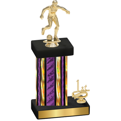 Accented Single Purple Glacier First Place Soccer Trophy