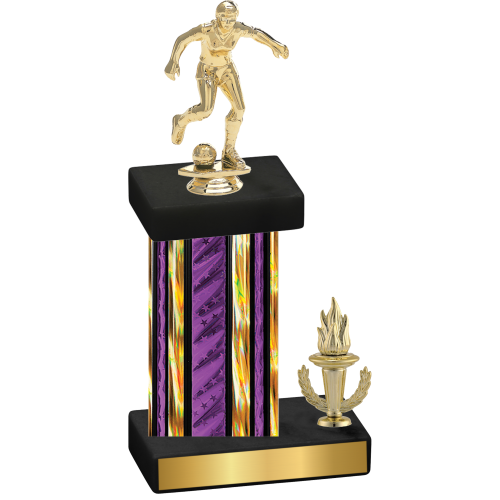 Accented Single Purple Glacier Victory Soccer Trophy