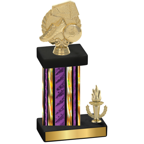 Accented Single Purple Glacier Victory Soccer Trophy