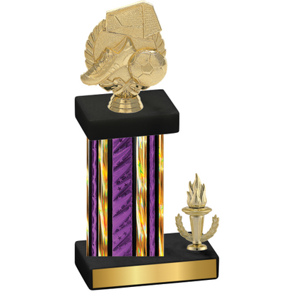 Accented Single Purple Glacier Victory Soccer Trophy