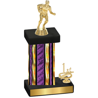 Accented Single Purple Glacier First Place Rugby Trophy