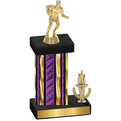 Accented Single Purple Glacier Victory Rugby Trophy