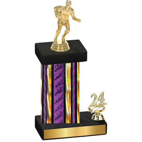 Accented Single Purple Glacier Year Rugby Trophy