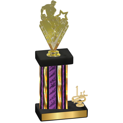 Accented Single Purple Glacier First Place Rugby Trophy