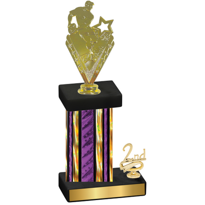 Accented Single Purple Glacier Second Place Rugby Trophy
