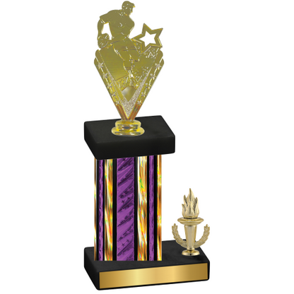 Accented Single Purple Glacier Victory Rugby Trophy