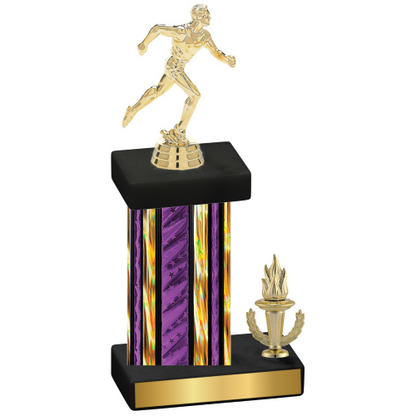 Accented Single Purple Glacier Victory Running Trophy