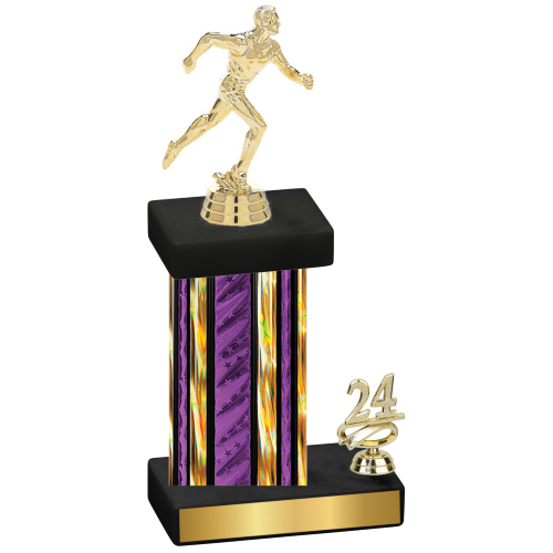 Accented Single Purple Glacier Year Running Trophy