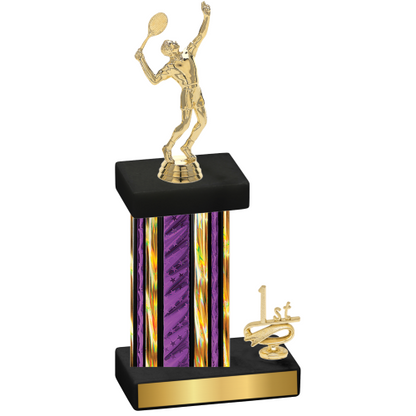 Accented Single Purple Glacier First Place Tennis Trophy