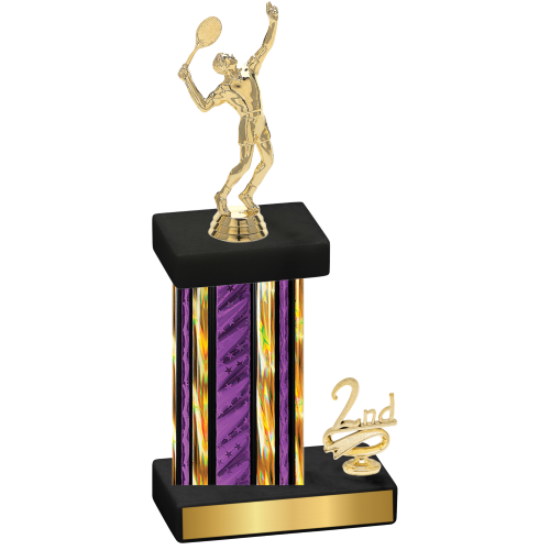 Accented Single Purple Glacier Second Place Tennis Trophy